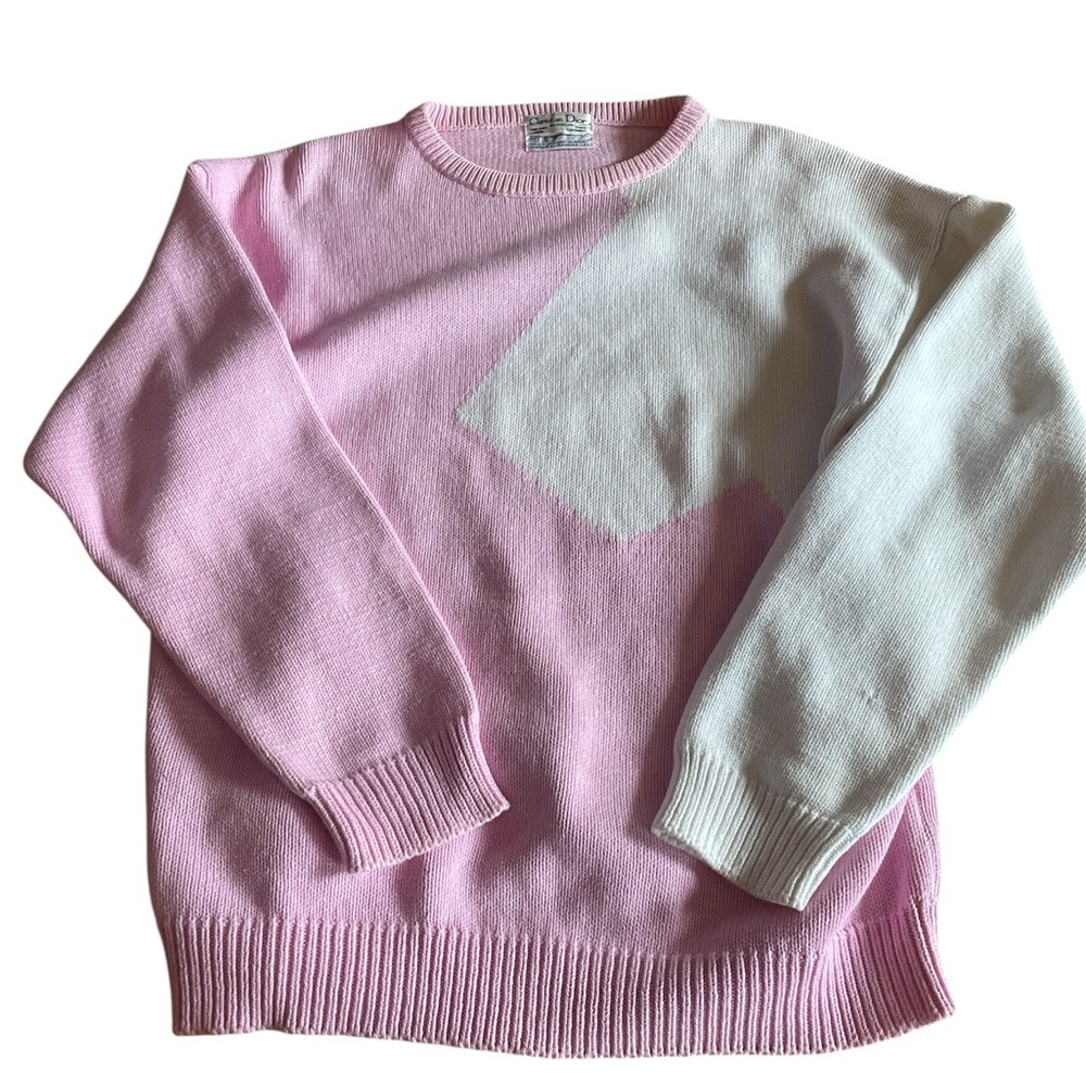 Dior Pink and White Crewneck Sweater